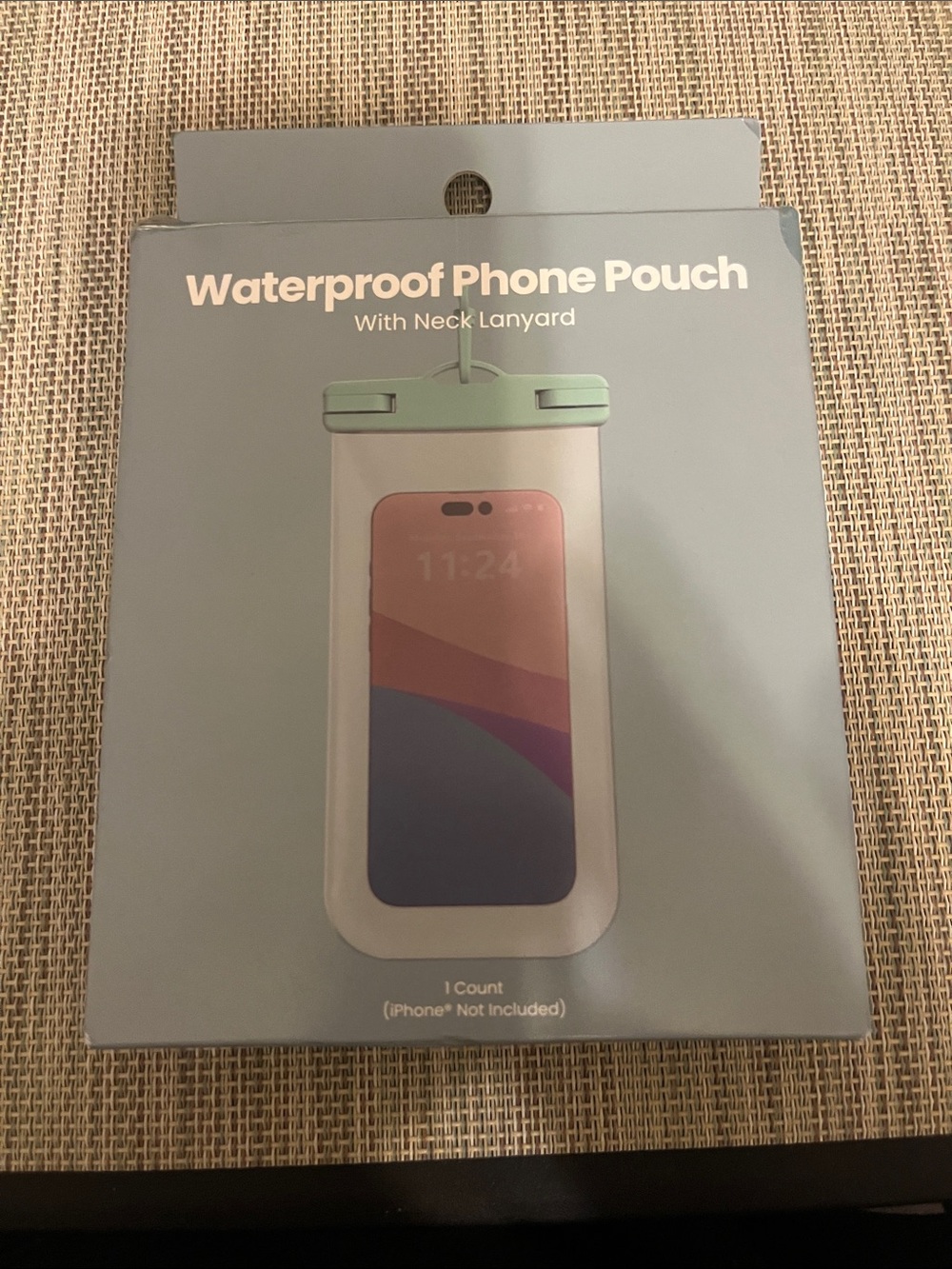 Source Unknown Waterproof Phone Pouch with Mint Green Top and Clear Body - Picture 1 of 2